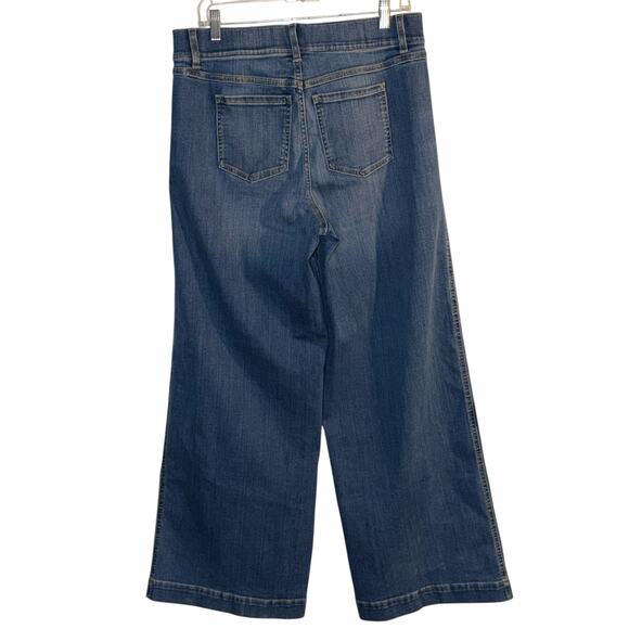 Spanx Wide Leg Jeans Women’s XL Vintage Indigo | High Rise Pull-On Denim - Picture 4 of 9